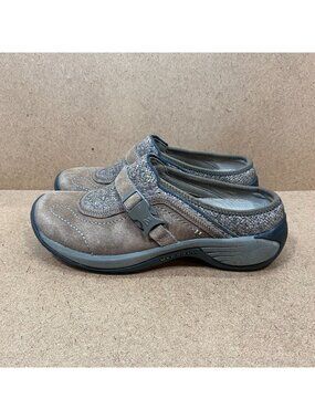 Merrell Womens Encore Sidestep Slip-On Mules Suede Shoes Size 7 Brown Casual